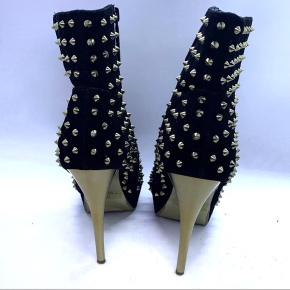 Shiekh Black & Gold Spike 5” Heels - Picture 6 of 8